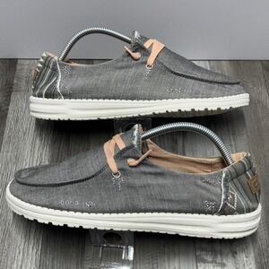 Hey Dude Wendy Boho Grey Pink Southwestern Slip On Loafers Shoes Womens Size 11